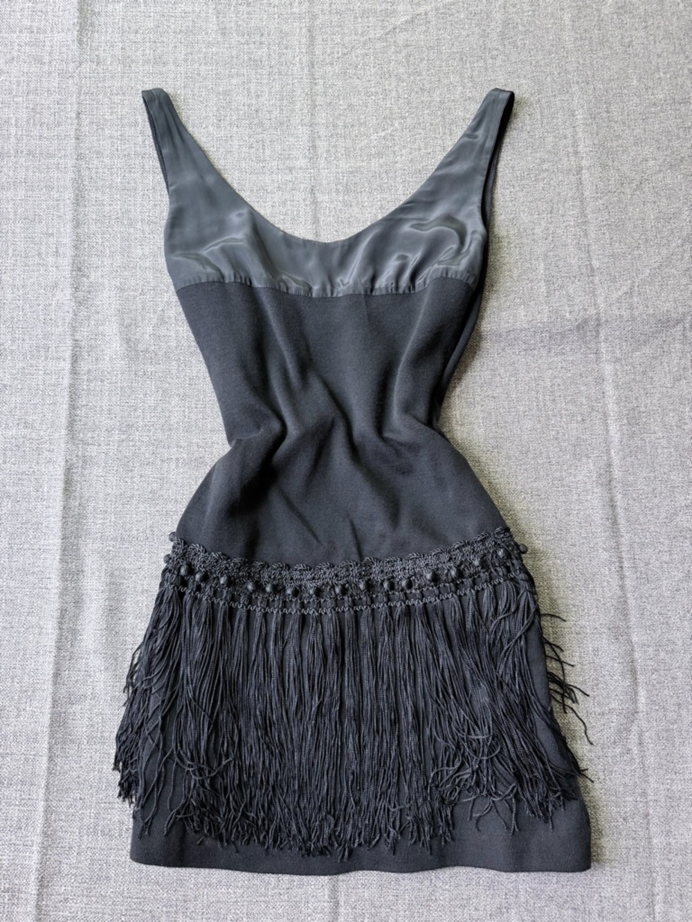 Vintage Marc Bouwer II Black Wool Dress with Gold Embroidered Logo - Picture 6 of 10